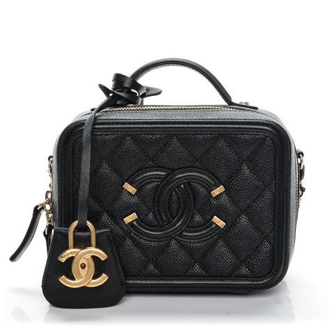 Chanel Small Caviar Filigree Vanity Case 